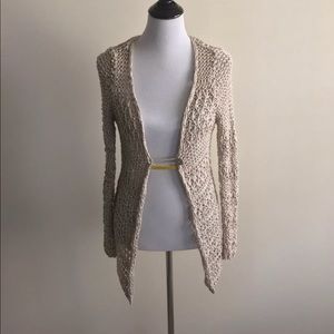 Lightweight Crochet Beige Neutral Cardigan BiancaB